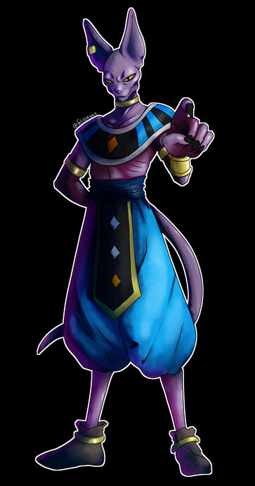 Full Body Artwork of Beerus from DragonBall