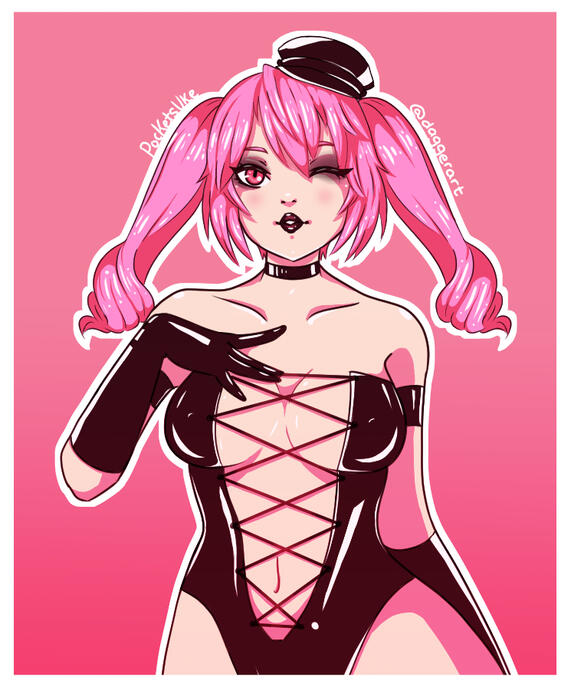 Bust artwork of a VRChat Character owned by PocketsUke